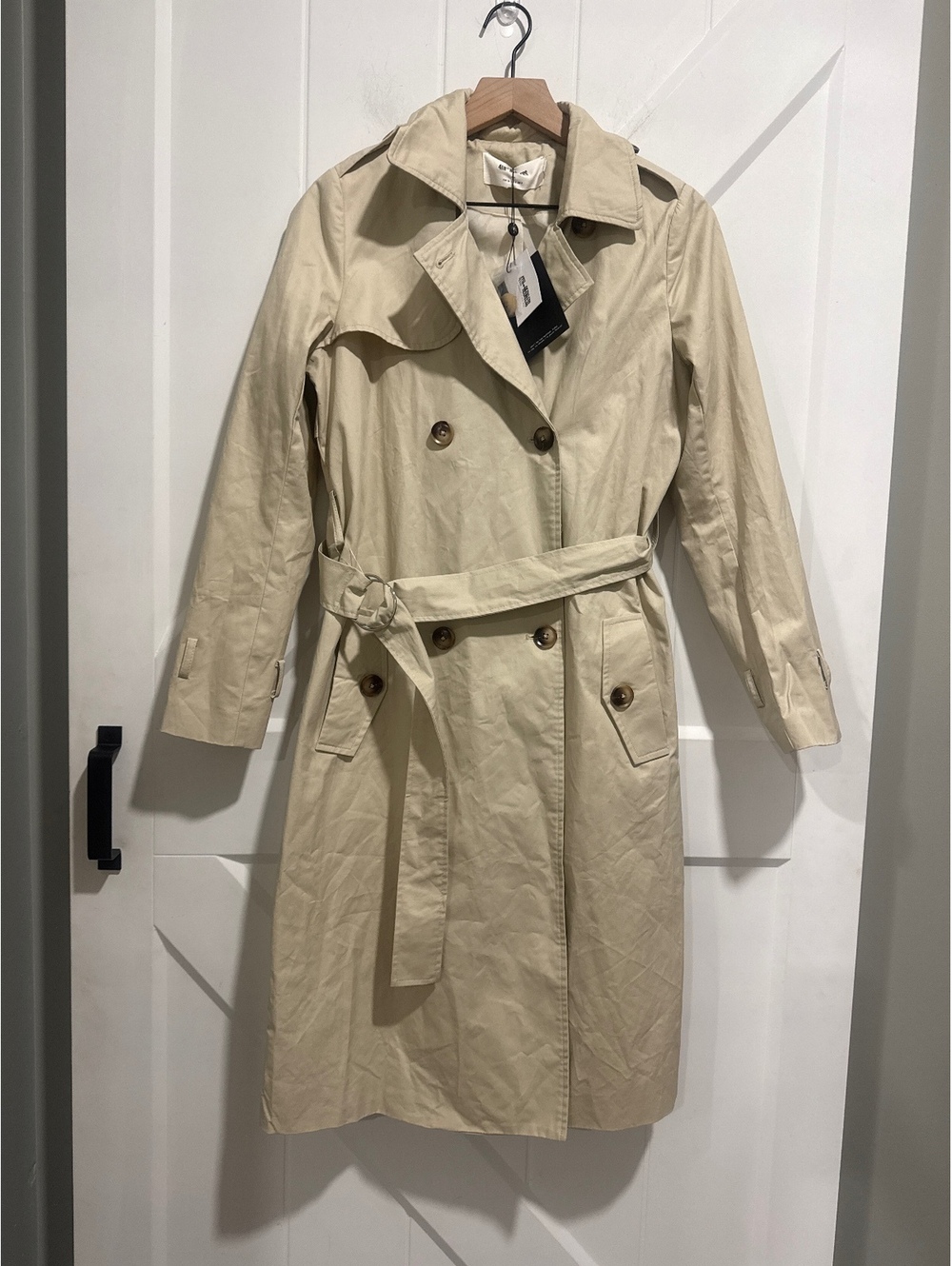 4TH+RECKLESS Beige Trench Coat with Belt, Size EU 36, US 4, NWT